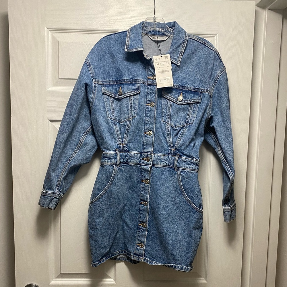denim mini dress